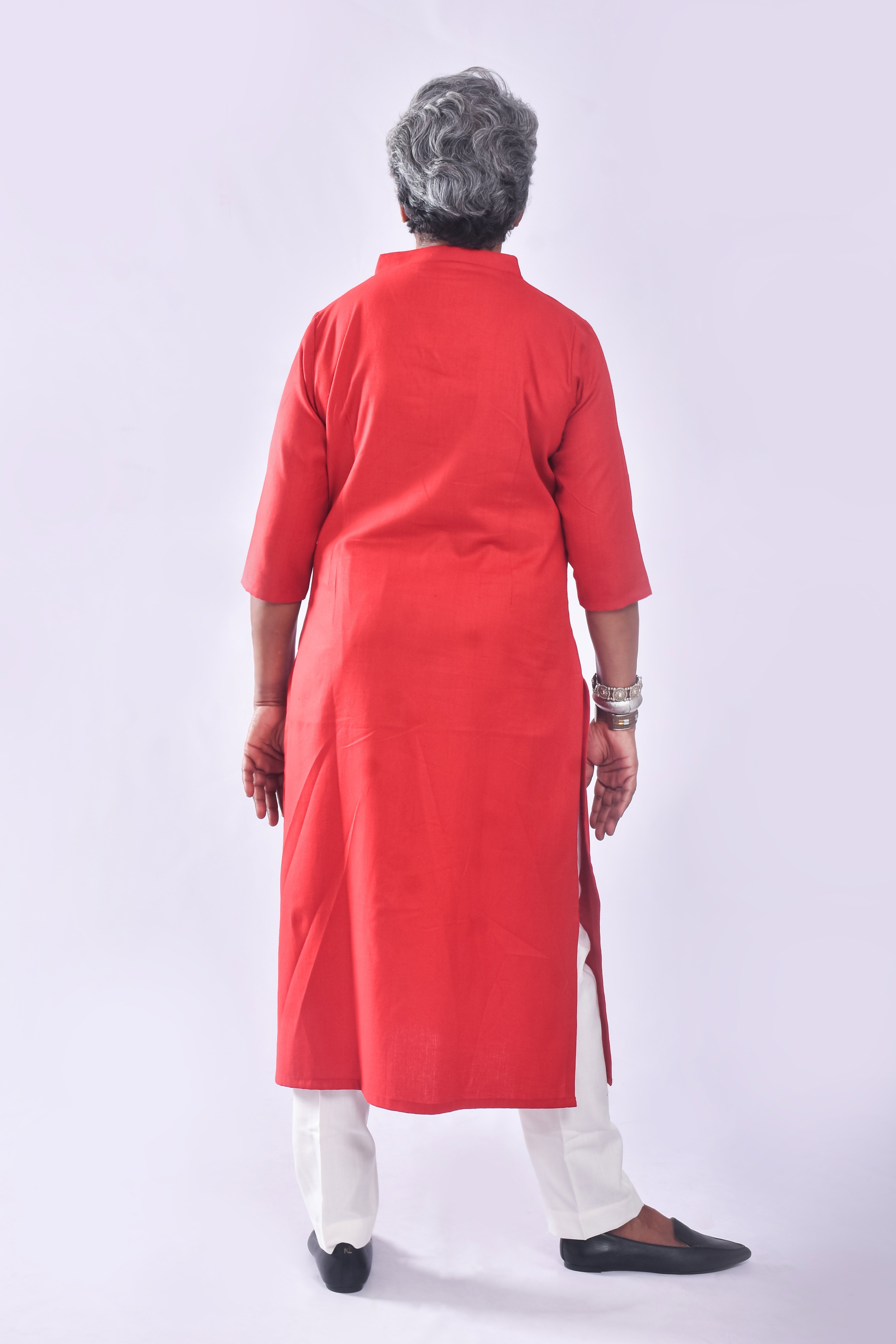 Easy Pizy Crimson Red Casual Kurta